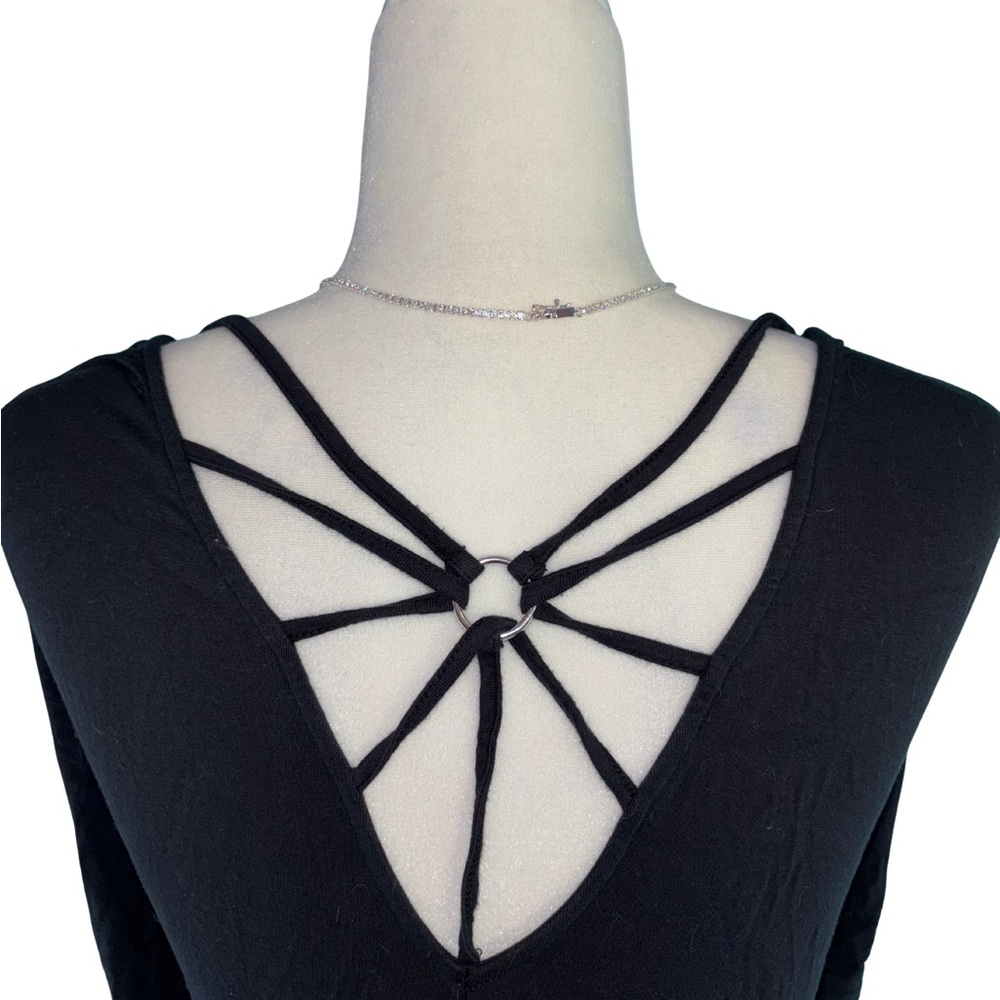 Maurices 24/7 Black Spiderweb Back Top Halloween Wednesday Adams Vibes Size 3X